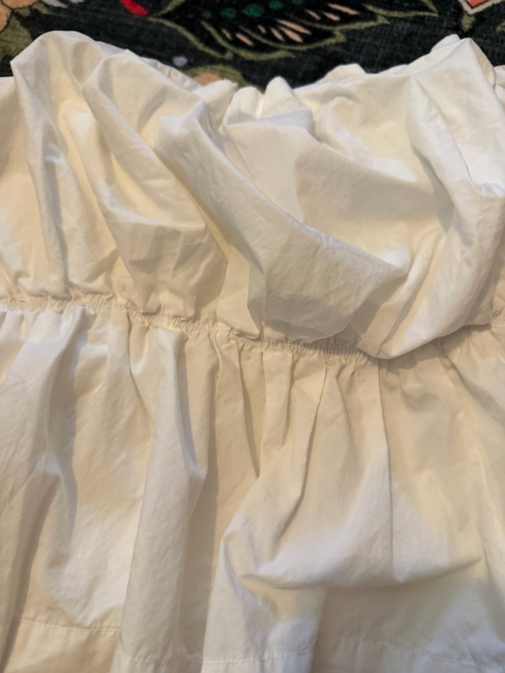 3/$25 ๐ค Anthropologie White Strapless Peplum Smocked Top XL - Picture 4 of 8
